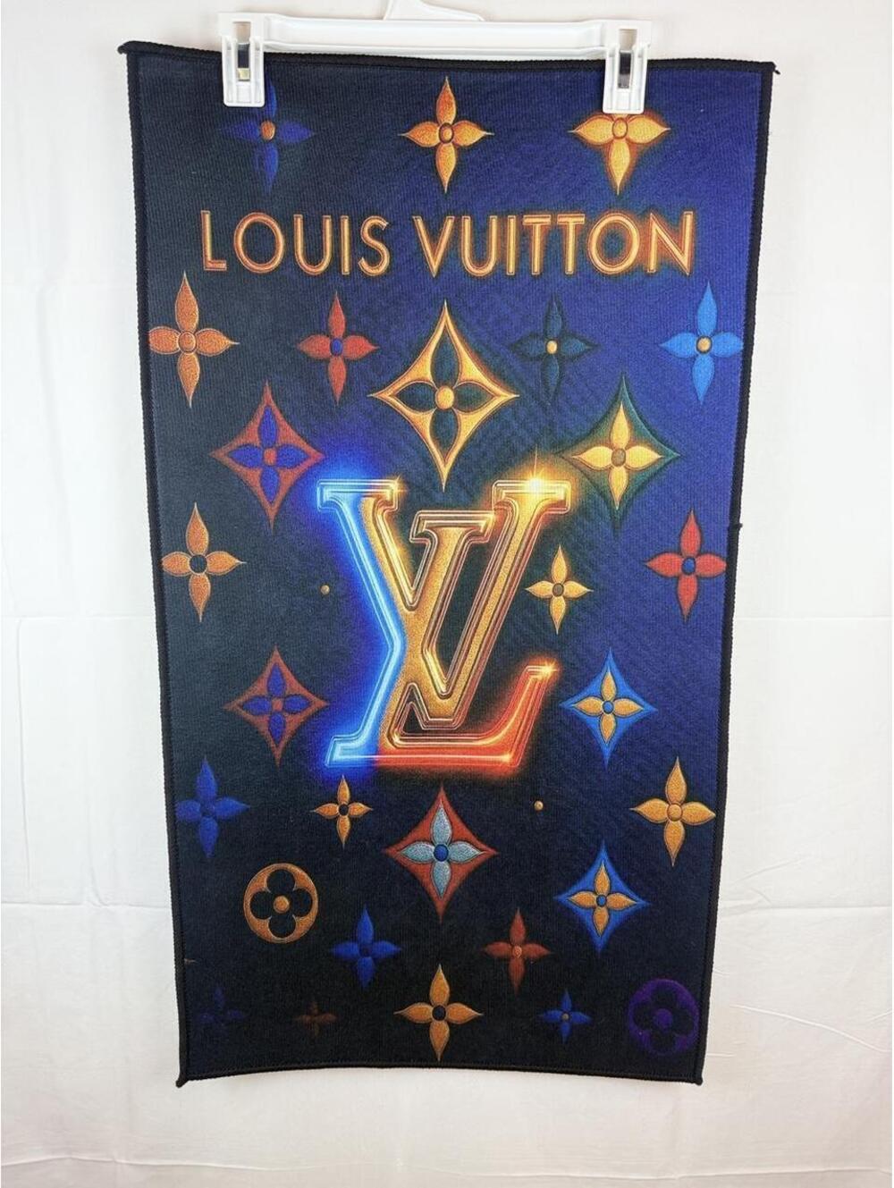 Louis Vuitton LV Monogram Neon Logo Rug 18x32 Black Multicolor